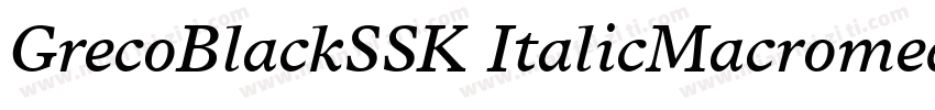 GrecoBlackSSK ItalicMacromedia Font字体转换